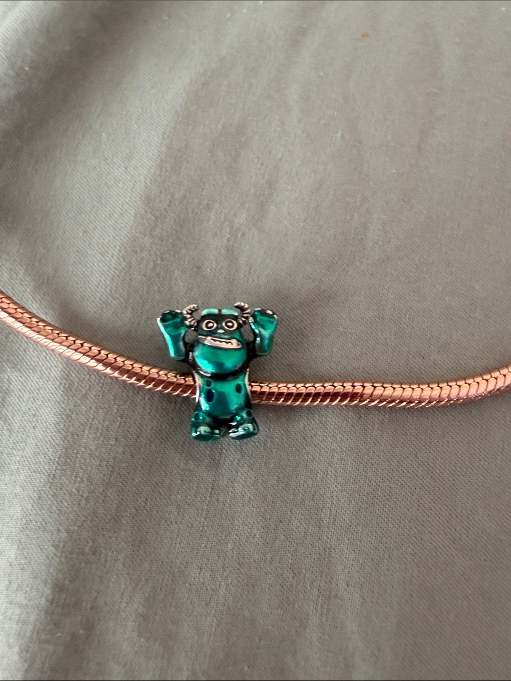 Silver & Teal Monster Inc Disney Charm - Picture 2 of 5